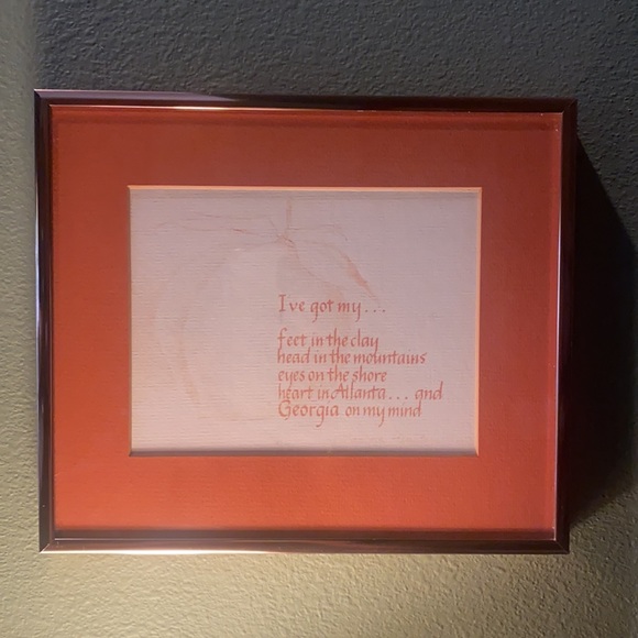 8” x 9” Professionally & Award Winning Framed, Georgia Peach Quote, Ex Condition - Picture 9 of 9